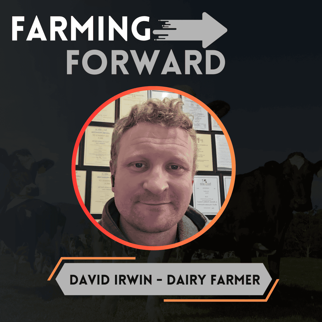 Portrait of dairy farmer David Irwin for Farming Forward Podcast.